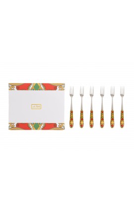 Bomboniera Matrimonio  Set 6 Pezzi Forchettine Royal Carousel Con Astuccio