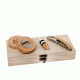 Bomboniera Matrimonio Set 3 Pezzi Cavatappi Apribottiglie e Tappo Brinda Legno Con Box