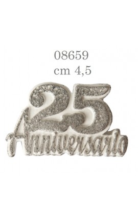 Gessetto Decorativo Anniversario 25 argento 3,5 cm