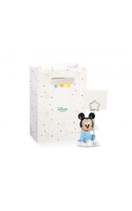 Disney Segnaposto Topolino in Resina Celeste con Clip e Box